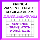 French Regular Verbs Sentence Translation Worksheets