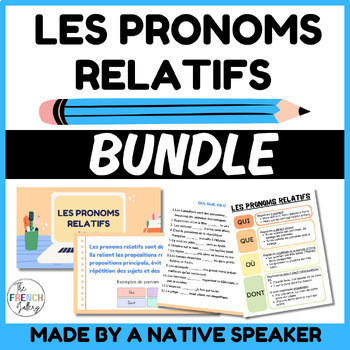 Preview of French Relative Pronoun BUNDLE with Presentation, Activities and Anchor Charts