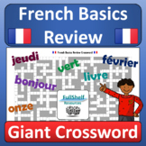 French Review Fun Basics Vocabulary Crossword Early Finish