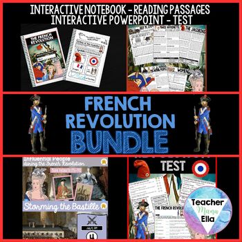 Preview of French Revolution BUNDLE | - Interactive Notebook, PowerPoint, Reading & Test