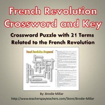 French revolution crossword puzzle TPT