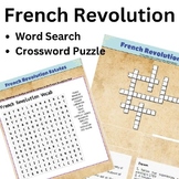 French Revolution Crossword puzzle and Word search