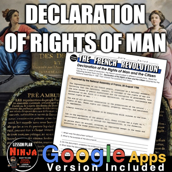 Preview of French Revolution Declaration of Rights of Man Primary Source and GoogleApps