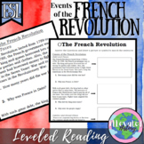 French Revolution Events Worksheet ESL/ELL/ENL