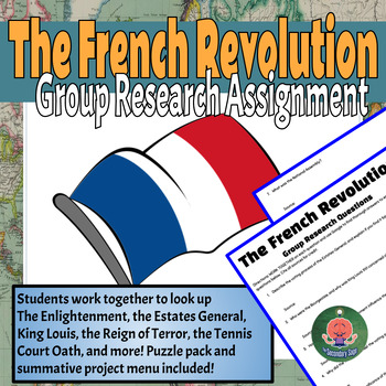 Preview of French Revolution Group Research Assignment/Project (Google, PDF)