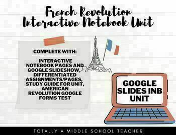 Preview of French Revolution Interactive Notebook Unit via Google Slides