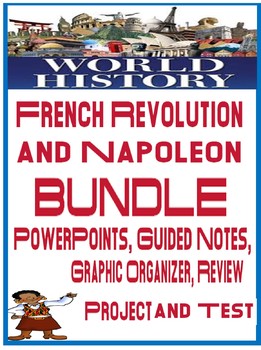 Preview of World History French Revolution & Napoleon Unit Bundle PowerPoint Guided Notes