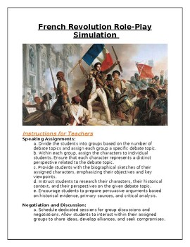 Preview of French Revolution Role-Play Simulation -- The Most Engaging Resource