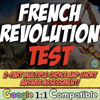 Preview of French Revolution Test Assessment | 2 Part Test for the French Revolution