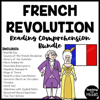 Preview of French Revolution Reading Comprehension Worksheet Bundle
