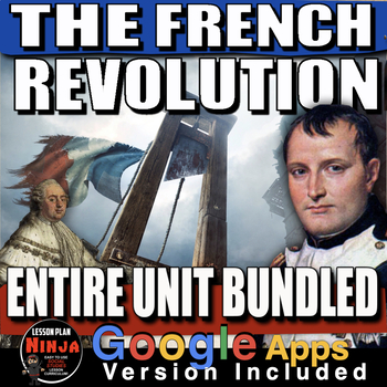 Preview of French Revolution Unit -PPTs, Guided Notes, Worksheets, Plans, Test + GoogleApps