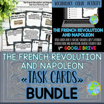 Preview of French Revolution and Napoleon Task Cards BUNDLE