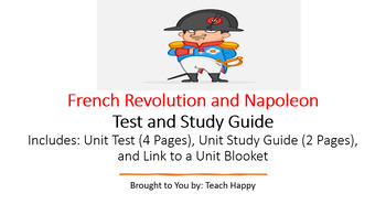 Preview of French Revolution and Napoleon - Unit Test, Study Guide, and Blooket
