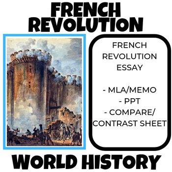 Preview of French Revolution Essay Writing Assignment World History