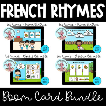 Preview of French Rhyme BUNDLE - Ensemble sur les rimes (BOOM CARDS)