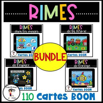 Preview of French Rhyming Bundle | Rimes BOOM Cards Distance Learning