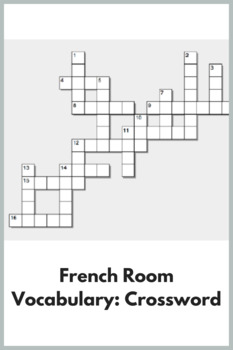 French Room Vocabulary Crossword by Real Life Language | TPT