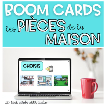 Preview of French Rooms House BOOM CARDS | Pièces de la Maison | Distance Learning