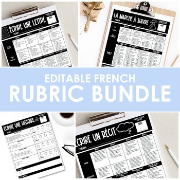 Preview of Editable French Rubric Bundle - Paquet des rubriques