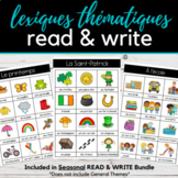 French SEASONAL Lexiques / Word Banks - READ & WRITE