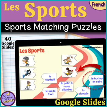 Preview of French SPORTS Matching Puzzles for Google Slides™