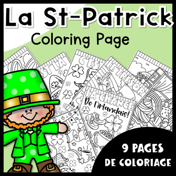Preview of French Saint Patrick Coloring Pages | Coloriage de la Saint-Patrick