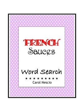 Preview of French Sauces ~ FREE ~ Word Search ~ La cuisine