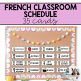 French Schedule Cards | Horaire de classe | Rainbow Theme 