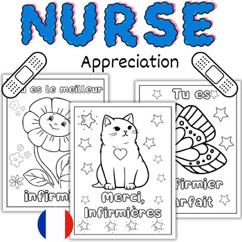 Preview of French School Nurse Appreciation Day- Thank You Coloring Pages