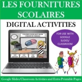 French School Supplies Digital Activities for Google Class