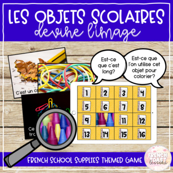 Preview of French School Supplies Guess the Image Digital Game | La rentrée