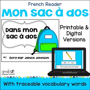 Preview of French School Supplies Reader Fournitures scolaires - Print & Digital with Audio
