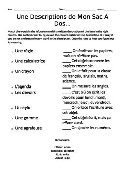 french homework ideas
