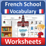 French School Vocabulary Worksheets and Puzzles in French 
