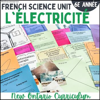 Preview of French Science Grade 6 Electricity and Energy  - Sciences 6e L'électricité