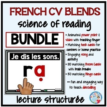 Preview of French Science of Reading | CV blends | Fusion des lettres BUNDLE
