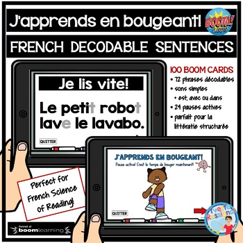 Preview of French Science of Reading Decodable Sentences with Brain Breaks