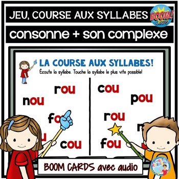 Preview of French Science of reading Complex Sounds game | Boom Cards avec sons complexes