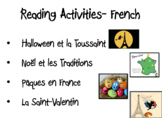 French Seasonal Resources BUNDLE- Reading Activities