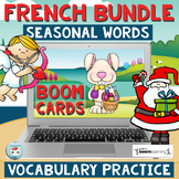 French BOOM CARDS Distance Learning French Seasonal Vocabu