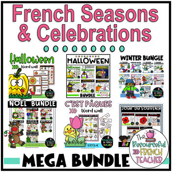 Preview of French Seasons and Celebrations Units MEGA BUNDLE FSL