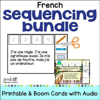 Preview of French Sequencing Bundle Printable & Digital Boom Cards with Audio - français