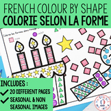 French MATH Worksheets - Colour by Shapes (Les formes en 2