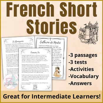 Preview of French Short Stories for Intermediate Students - Renaissance Themed