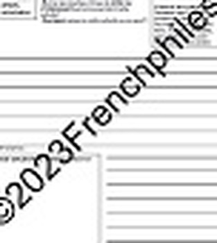 Preview of French Show and Tell RUBRIC + Template Graphic Organizer SPORTS OR ACTIVITY