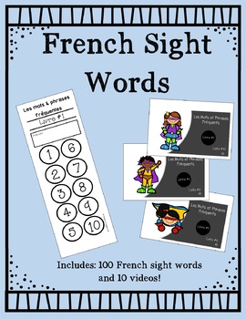 Preview of French Sight Words Booklet # 1 & Videos - DISTANCE LEARNING