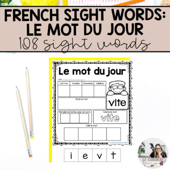 Preview of French Sight Words Word of the Day | Mots de Haute Fréquence | Le mot du jour