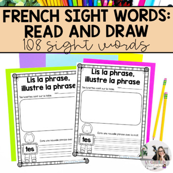 Preview of French Sight Words Read and Draw | Mots de Haute Fréquence | Lis et illustre