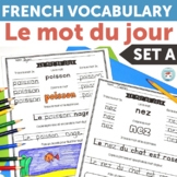 Mot du jour French word of the day | Mots fréquents-French sight words bell work