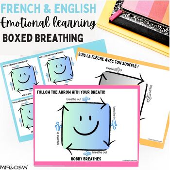 Preview of French Social Emotional Activity: Boxed Breathing (English Version Included)